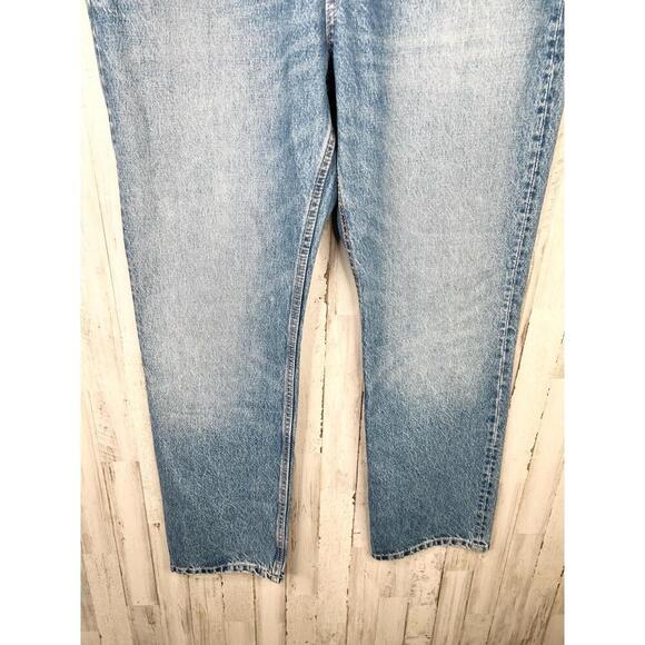 Zara Medium Light Wash Zip Fly Five Pocket Straight Leg Jeans EU 46 USA 14 - Picture 5 of 13